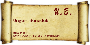 Ungor Benedek névjegykártya